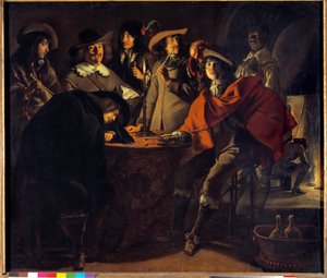 La Tabagie ou le corps de garde Pintura de Mathieu Le Nain (Lenaína) (1607-1677) Século XVII Sol. 1,17x1,37 m