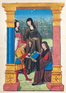 Antoine Vérard apresenta o seu livro a François d