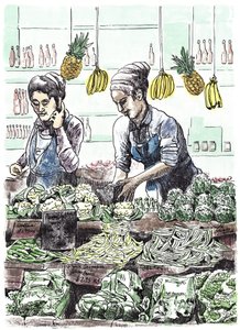 Borough Veg 2, 2013 (tinta sobre papel) de Matt Bannister