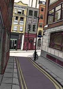 Fox e Knot Street EC1, 2015 (lápis, digital)