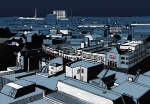 Mystery Power Cut, 2016 (tinta acrílica, digital)