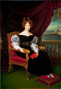 Retrato de Maria (Maria) Brignole-Sale (Brignole Sale) De Ferrari, Duquesa de Galliera (1811-1888) Pintura de Matteo Antonio Picasso (1794-1879) Genes, Novos museus de rua de Matteo Antonio Picasso