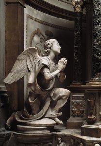 Anjo em Adoração Escultura em mármore de Matteo Civitali (1436-1501) de Matteo Civitali