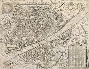 Mapa de Florença, 1595 de Matteo Florimi