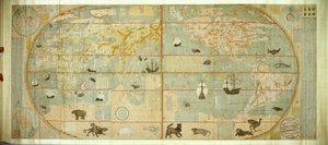Kunyu Wanguo Quantu Mapa dos Miríades de Países do Mundo, 1602. de Matteo Ricci