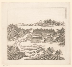 Vista de parte do Palácio Imperial de Verão em Chengde (Jehol) na China
