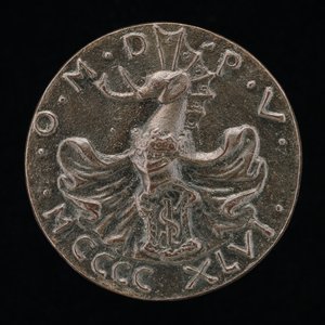 Escudo, Capacete, Crista de Elefante e Manto [reverso], 1446.