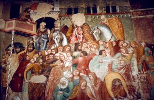 Massacre dos Inocentes, Fresco na igreja de Santi Agostino, Siena, 1482