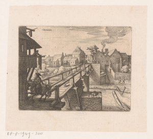 Vista de Charenton-le-Pont Charanton (título no objeto) Sete paisagens francesas e paisagens urbanas (título da série) de Matthäus Merian (I)