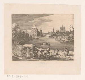 Vista de Paris
Paris (título sobre o objecto)
Sete paisagens e paisagens urbanas francesas (título da série) de Matthäus Merian (I)