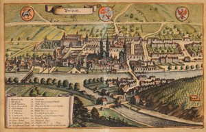 Vista de Brixen colorido de Matthaus Merian