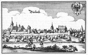 Büelach - excerto da Topographia Sueviae (Schwaben) de Matthaus Merian