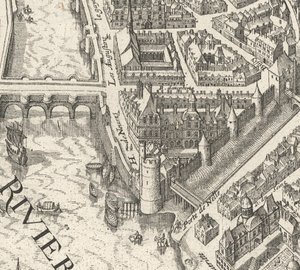 Hôtel de Nevers no plano de Merian de 1615 de Paris - David Rumsey de Matthaus Merian