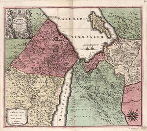 Deserta Aegypti, Thebaidis, Arabiae, Syriae etc. ubi accurata notata sunt loca inhabitata per Sanctos Patres Anachoretas LOC 2009580105 de Matthaeus Seutter
