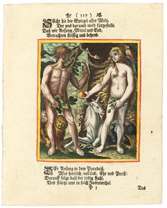 Adão e Eva, c.1700-1725 de Matthaus Merian