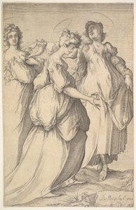 Três figuras femininas halo, ca. 1610-50. de Matthaus Merian