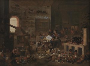 Um Alquimista em seu Laboratório de Mattheus van Helmont