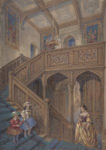 Design para um recto de escadas ao estilo jacobeu, Architectural Element Design verso, ca. 1867. de Matthew Digby Wyatt