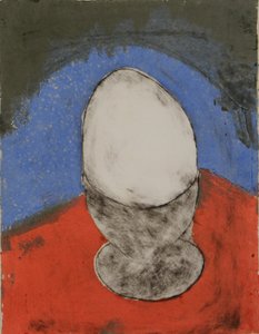 os solteiros ovo perfeito 1, 2010 (ponta seca e estêncil) de Matthew Hilton