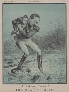 Um Passo Falso! ou, A Estrada para a Ruína (cor litho) de Matthew