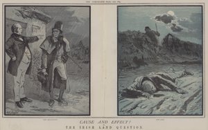 Cause and Effect! ou, The Irish Land Question (cor litho) de Matthew
