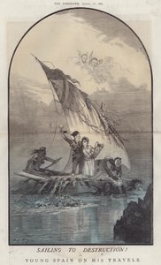 Velejando para a Destruição! ou, Jovem Espanha em Sua Viagem (cor litho) de Matthew