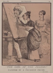 A Rapariga da Época! ou, Pintada por um Prude Prudeiro (cor litho) de Matthew