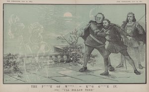 O Príncipe de Gales, ao Rei Jorge IV: Eu sigo-te! (cor litho) de Matthew