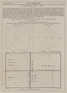 Mapa Muito Esboçado da Guerra em 1870 (cor litho) de Matthew
