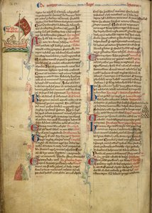 Real 14 C. VII, f.116v Desenho Marginal do Rei Henrique III navegando pelo Canal da Mancha até à Bretanha, com parte do texto de acompanhamento na própria mão do autor, ilustração de 