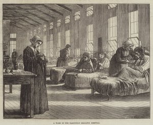 Uma ala no Hospital Hampstead Smallpox de Matthew White Ridley