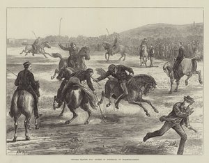 Os oficiais que jogam o polo (hóquei a cavalo) em Woolwich-Comum