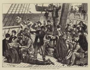 A bordo de um navio de emigrantes, terra, Ho!