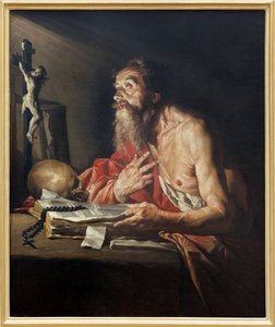 São Jerônimo, Pintura a óleo sobre tela por Mathias Stomer (Matthias Stom) (1600-após 1650) - Fotografia, KIM Youngtae, Nantes, Museu de Belas Artes de Nantes