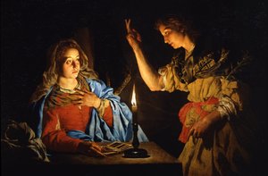 A Anunciação, início do século XVII. de Matthias Stomer