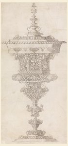 Taça de pé com tampa, de "Novum opus cratero graphicum..." de Matthias Zündt