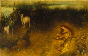 Uma menina com cabras, 1875