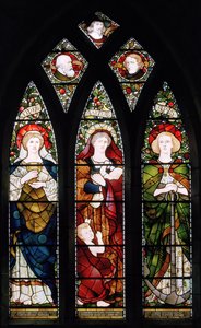 A janela dos pintores; Fé, Esperança e Caridade, Catedral St Machars, 1873 de Matthijs Maris