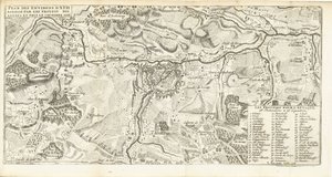 Beleg van Ath, 1706 Planta dos arredores de Ath sitiada pelas tropas dos aliados e tomada em 2 de outubro de 1706 (título no objeto)