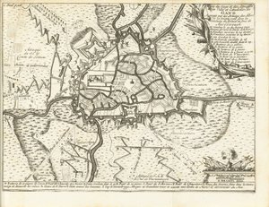 Beleg van Gent, 1708
Plano do Cerco e Ataques da Cidade e da Cidadela de Gand Assieged pelos Exércitos dos Aliados no dia 22. Dezem 1708 sob a Conduta do Príncipe e Duque de Marlborough (título sobre o objecto)