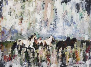 Cavalos abstratos e cheios de vida