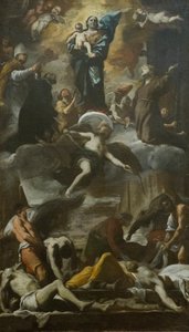 Esboço do fresco votivo para a praga de 1656