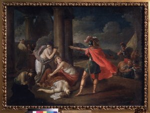 A morte de Camilla, irmã de Horace. Pintura de Matvei Ivanovich Puchinov (1716-1797), óleo sobre tela de Matvei Ivanovich Puchinov