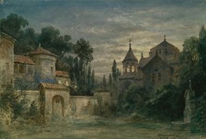 Cenografia para a ópera The Force of Destiny de G. Verdi, 1875