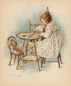 Cuidados Maternais (cor litho) de Maud Humphrey