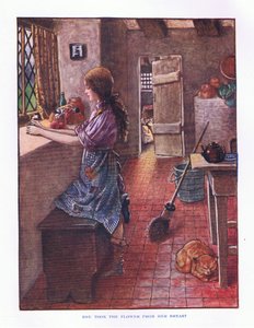 Ela tirou a flor do peito, ilustração deLady Anns Fairy Tales, 1914
