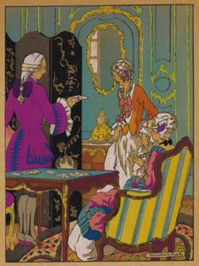 Ilustração para Histoire de Manon Lescaut (cor litho) de Maurice Berty