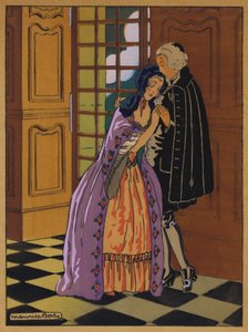 Ilustração para História por Manon Lescaut (lito a cores)
