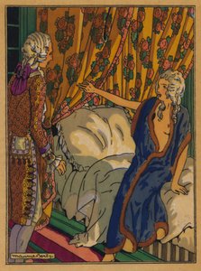 Ilustração para Les Liaisons Dangereuses de Choderlos De Laclos (cor litho)