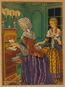 Ilustração para Les Liaisons Dangereuses de Choderlos De Laclos (lito a cores)